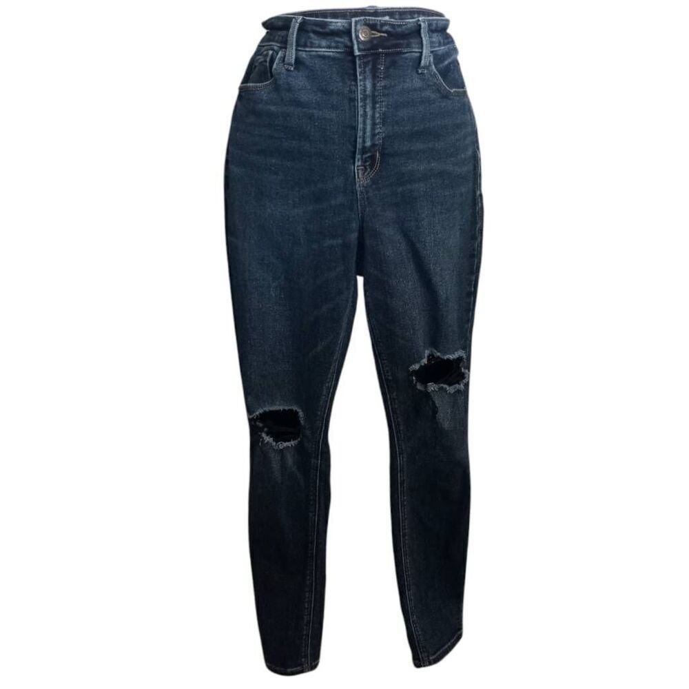 OLD NAVY ROCKSTAR SKINNY DISTRESSED JEANS DK.BLUE SZ.12 EUC.